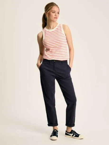 Tops and TShirts Women Joules Cream and Coral Striped Jersey Vest Tops and TShirts Women Joules Cream and Coral Striped Jersey Vest