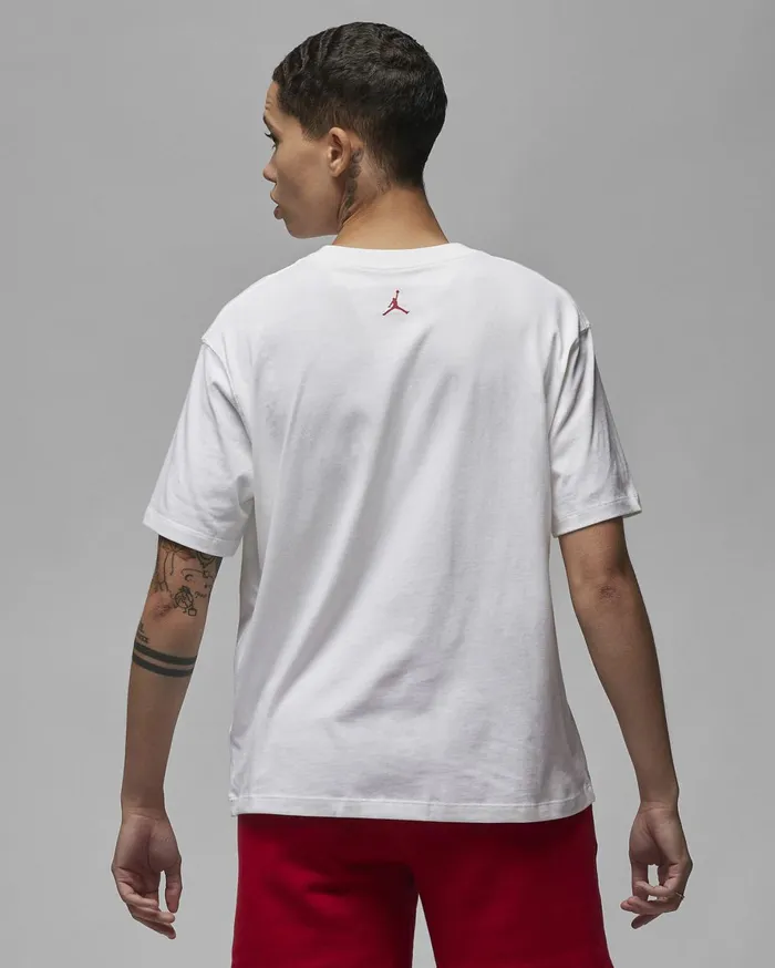 Tops And TShirts Women Nike Jordan Whitegym Red