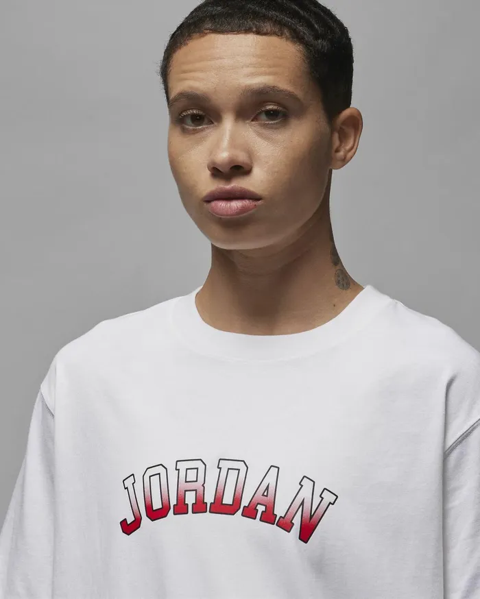 Tops And TShirts Women Nike Jordan Whitegym Red