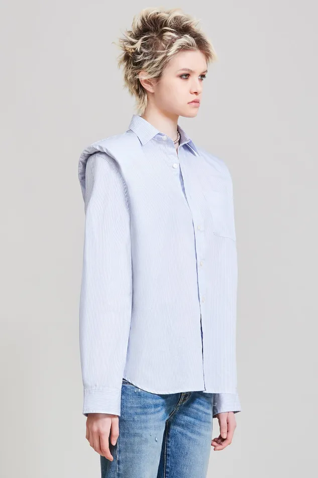 Tops Folded Shoulder Shirt 8211 Blue Stripe R13 Women
