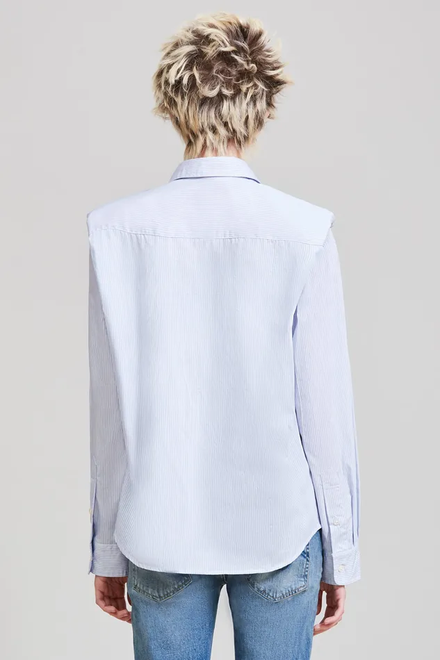 Tops Folded Shoulder Shirt 8211 Blue Stripe R13 Women