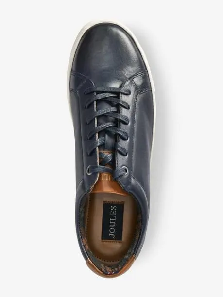 Trainers Men Joules Navy Blue Leather Trainers Trainers Men Joules Navy Blue Leather Trainers