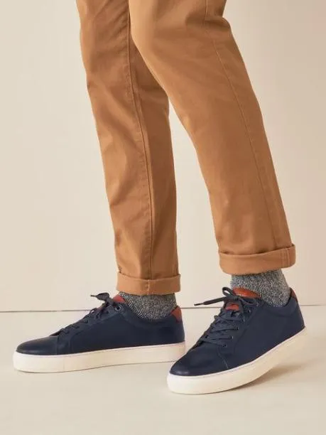 Trainers Men Joules Navy Blue Leather Trainers Trainers Men Joules Navy Blue Leather Trainers