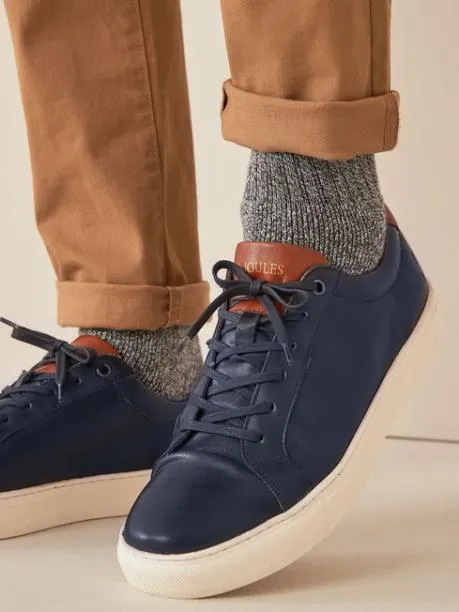 Trainers Men Joules Navy Blue Leather Trainers Trainers Men Joules Navy Blue Leather Trainers