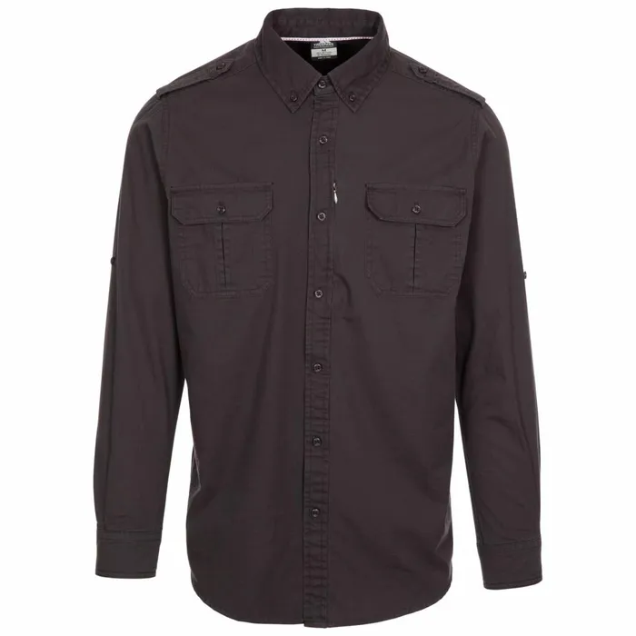 Trespass Buttonup Shirt Ballardean Dark Grey Men Trespass Shirts