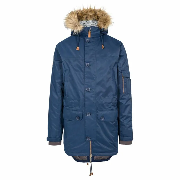 Trespass Parka Jacket Waterproof Padded Pyworthy Navy Men Trespass Parka Jackets