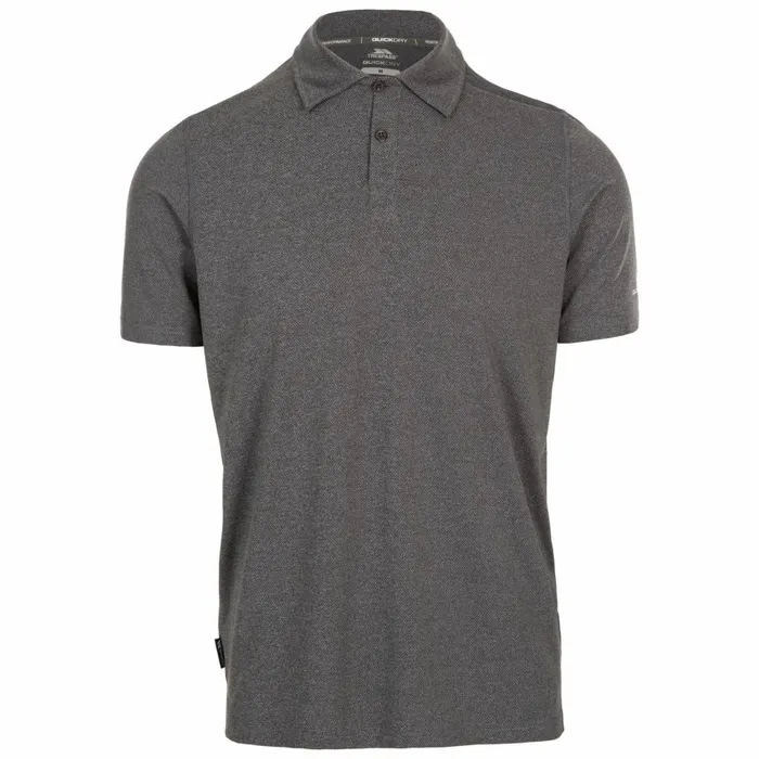 Trespass Polo Shirt Bagbydon Grey Marl Men Trespass Shirts