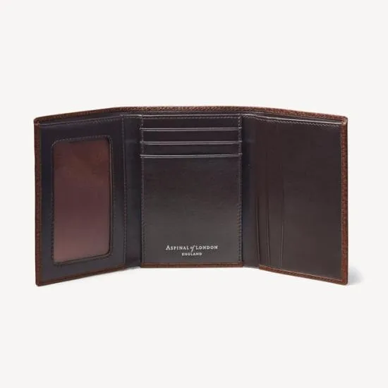 Trifold Wallet Tobacco Pebble Men Aspinal Of London Trifold Wallets