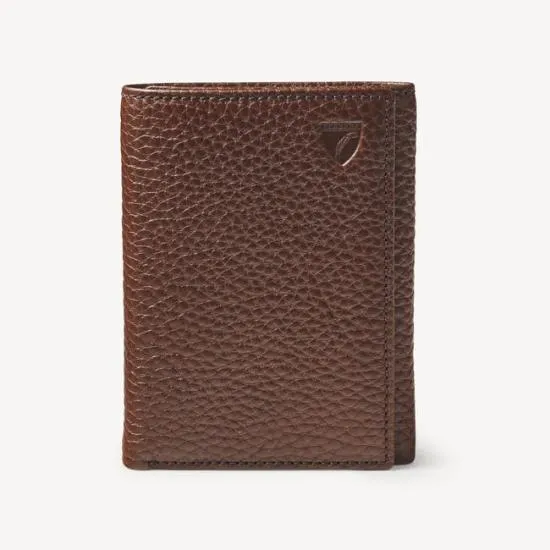Trifold Wallet Tobacco Pebble Men Aspinal Of London Trifold Wallets