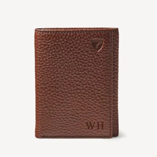 Trifold Wallet Tobacco Pebble Men Aspinal Of London Trifold Wallets