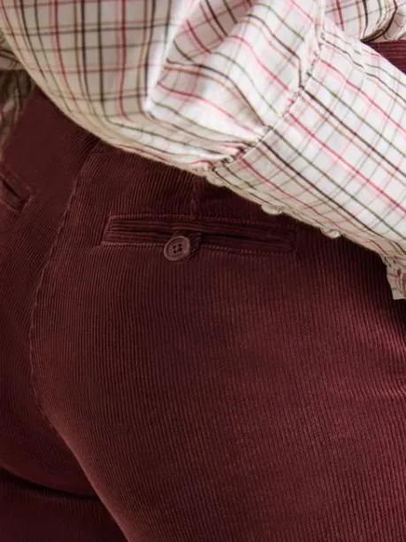 Trousers and Jeans Women Joules Burgundy Corduroy Tapered Trousers