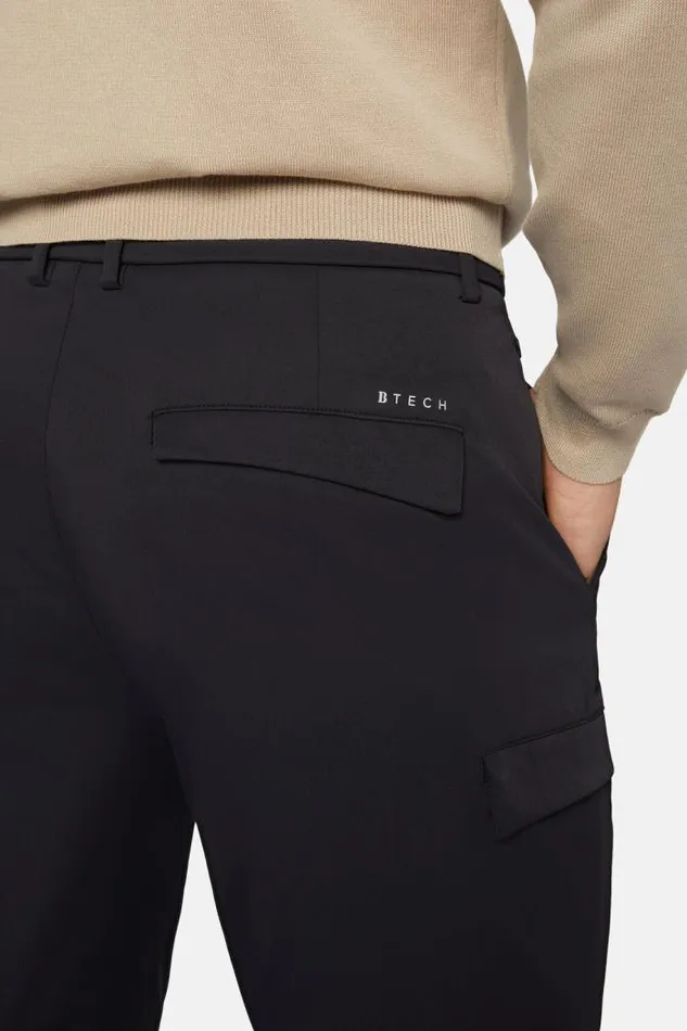 Trousers Men Boggi Milano B Tech Technical Fabric Maverick Cargo Trousers Navy Blue Trousers Men Boggi Milano B Tech Technical Fabric Maverick Cargo Trousers Navy Blue