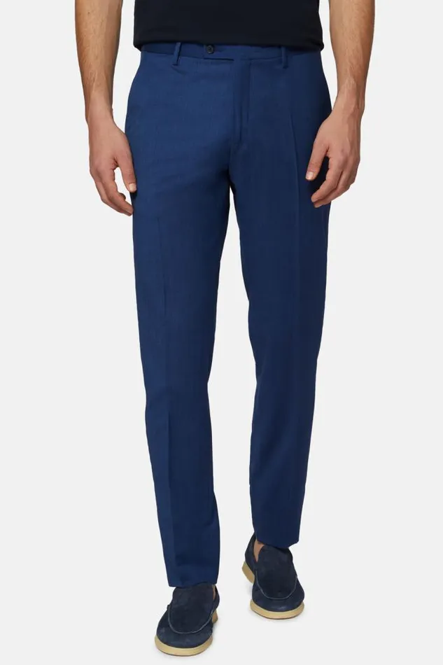 Trousers Men Boggi Milano Wool B Aria Trousers Royal Blue Trousers Men Boggi Milano Wool B Aria Trousers Royal Blue