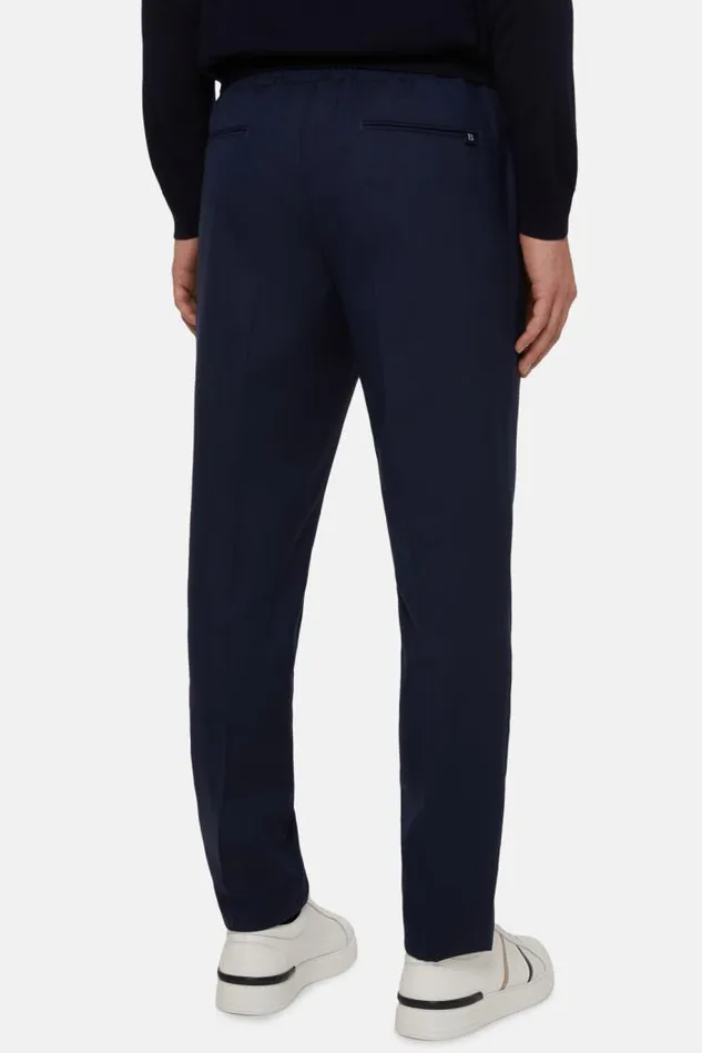 Trousers Men Boggi Milano Wool City Trousers Blue Trousers Men Boggi Milano Wool City Trousers Blue