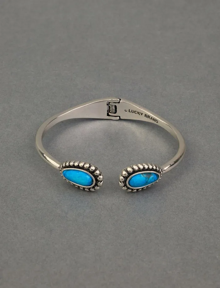 Turquoise Hinge Cuff Silver Women Lucky Brand Jewelry