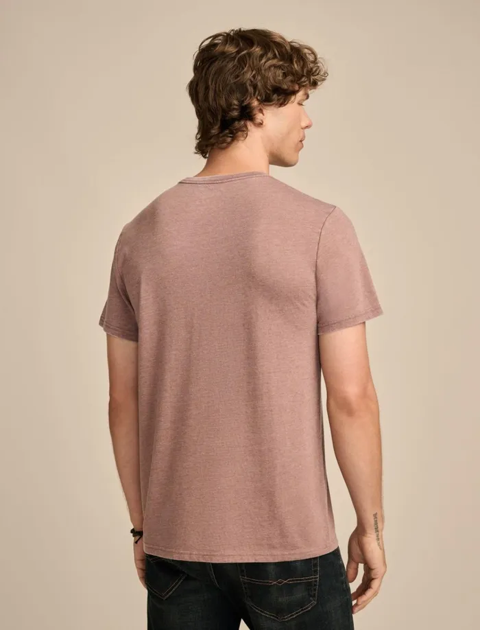 Venice Burnout Crew Neck Tee Deep Taupe Men Lucky Brand Shirts and Tops