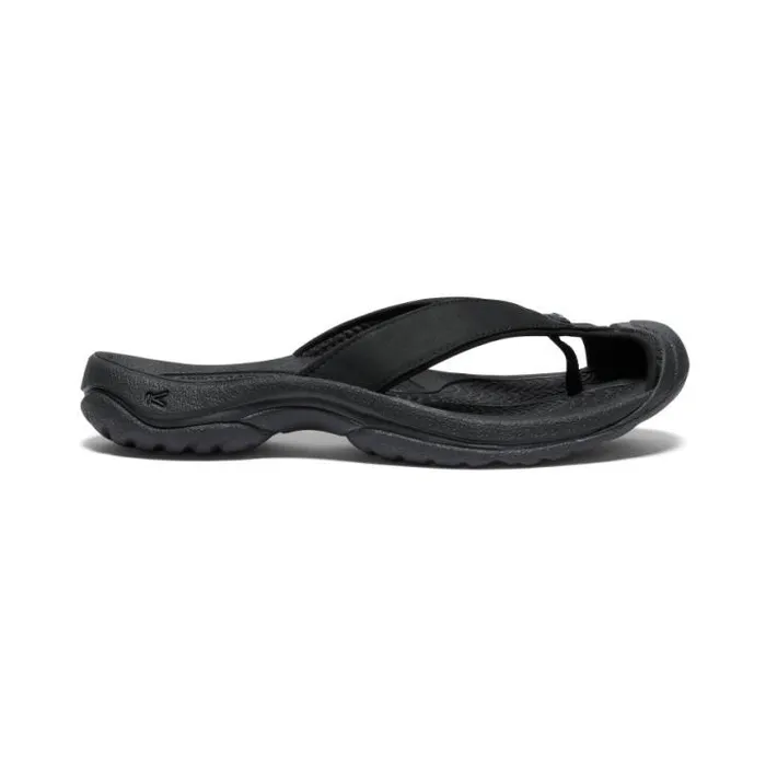 Waimea BlackBlack Leather FlipFlop Women KEEN SlipOns