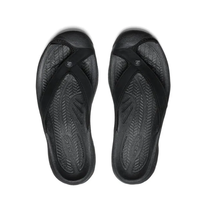 Waimea BlackBlack Leather FlipFlop Women KEEN SlipOns Waimea BlackBlack Leather FlipFlop Women KEEN SlipOns