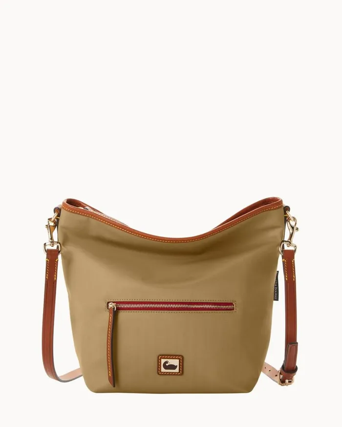 Wayfarer Small Hobo Crossbody Taupe Women Dooney and Bourke Crossbodies