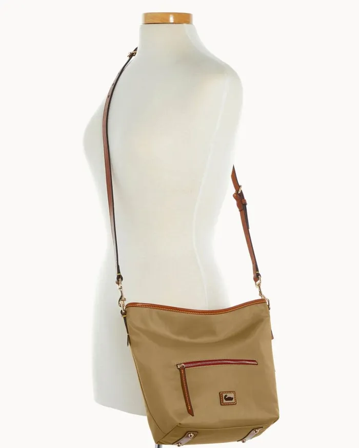 Wayfarer Small Hobo Crossbody Taupe Women Dooney and Bourke Crossbodies Wayfarer Small Hobo Crossbody Taupe Women Dooney and Bourke Crossbodies