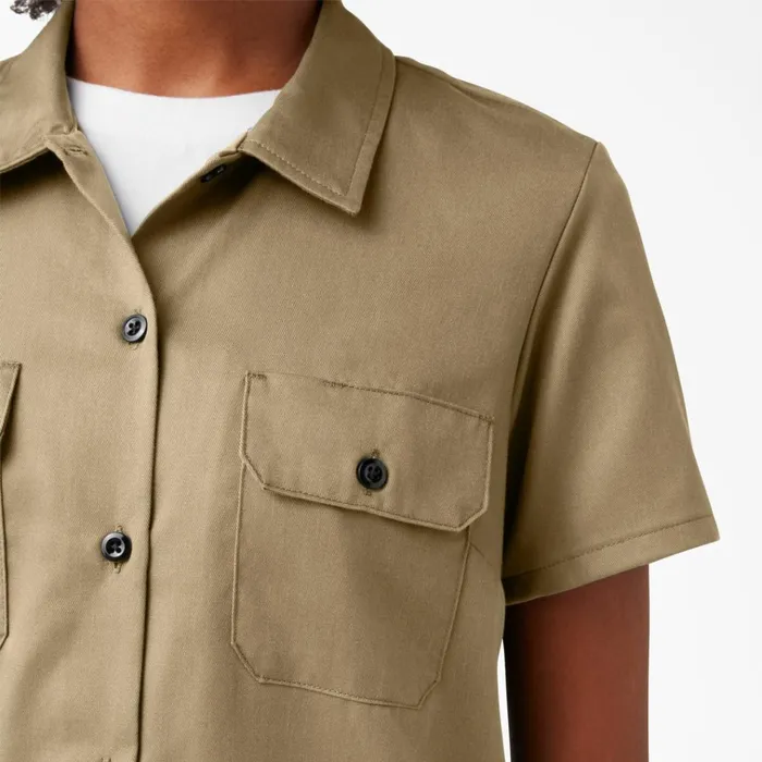 Women039s 574 Original Work Shirt Military Khaki Military Khaki ksh Women Dickies Button Up Women039s 574 Original Work Shirt Military Khaki Military Khaki ksh Women Dickies Button Up