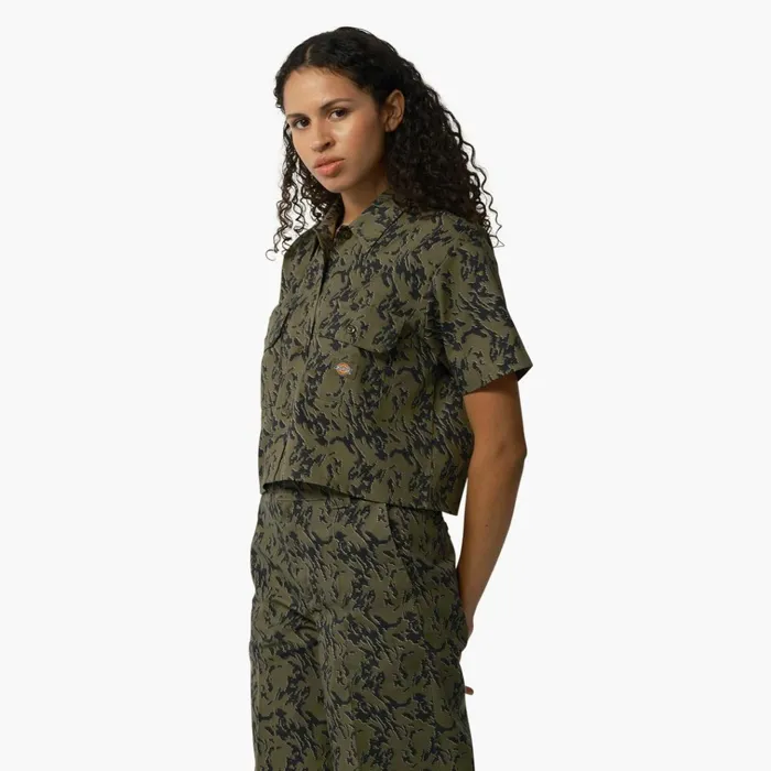 Women039s Drewsey Camo Cropped Work Shirt Military Green Glitch Camo Military Green Glitch Camo mpe Women Dickies Cropped Tops Women039s Drewsey Camo Cropped Work Shirt Military Green Glitch Camo Military Green Glitch Camo mpe Women Dickies Cropped Tops