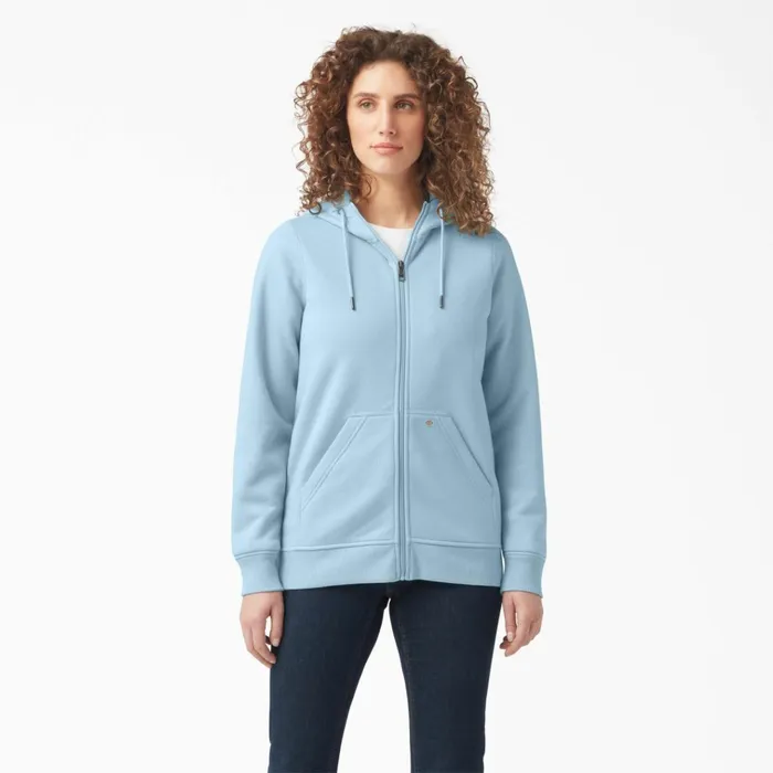 Women039s Heavyweight FullZip Fleece Hoodie Clear Blue Clear Blue eu Women Dickies Hoodies and Sweatshirts
