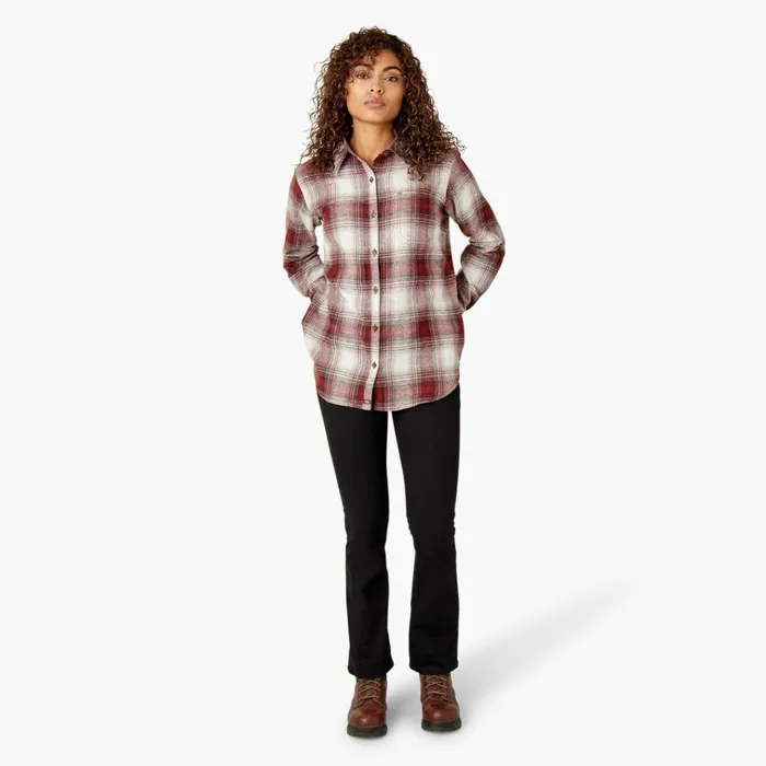 Women039s Plaid Flannel Long Sleeve Shirt Fired Brick Ombre Plaid Fired Brick Ombre Plaid c1x Women Dickies Button Up Women039s Plaid Flannel Long Sleeve Shirt Fired Brick Ombre Plaid Fired Brick Ombre Plaid c1x Women Dickies Button Up