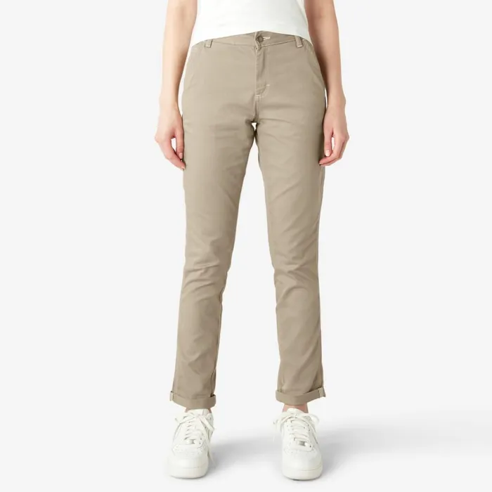 Women039s Slim Straight Fit Roll Hem Carpenter Pants Desert Sand Desert Sand ds Women Dickies Carpenter
