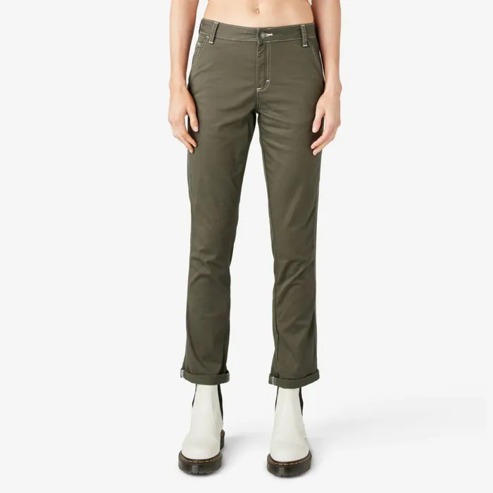 Women039s Slim Straight Fit Roll Hem Carpenter Pants Olive Green Olive Green og Women Dickies Carpenter Women039s Slim Straight Fit Roll Hem Carpenter Pants Olive Green Olive Green og Women Dickies Carpenter