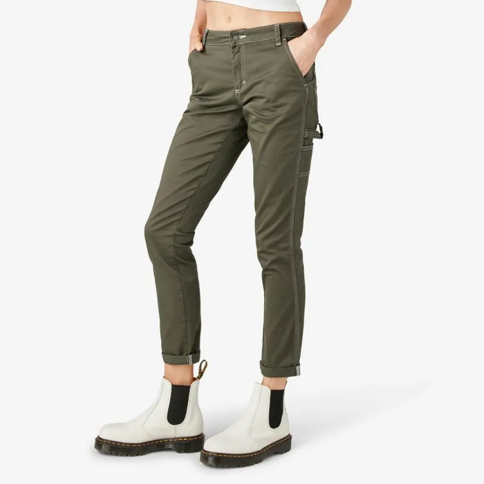 Women039s Slim Straight Fit Roll Hem Carpenter Pants Olive Green Olive Green og Women Dickies Carpenter Women039s Slim Straight Fit Roll Hem Carpenter Pants Olive Green Olive Green og Women Dickies Carpenter