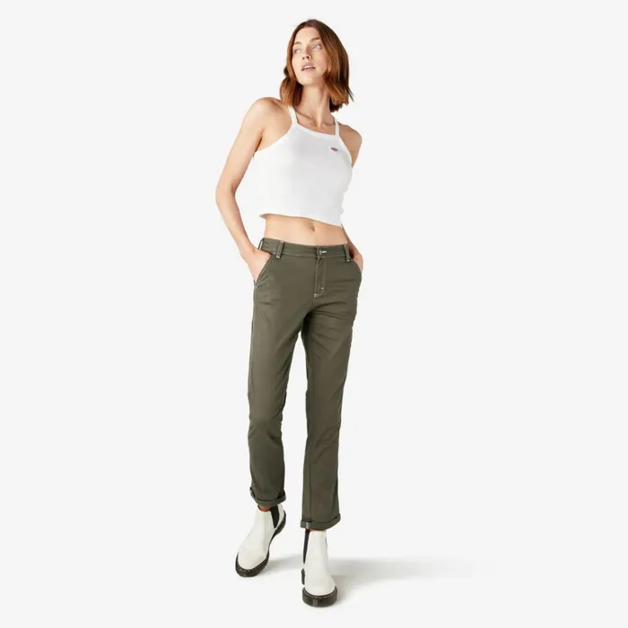 Women039s Slim Straight Fit Roll Hem Carpenter Pants Olive Green Olive Green og Women Dickies Carpenter Women039s Slim Straight Fit Roll Hem Carpenter Pants Olive Green Olive Green og Women Dickies Carpenter