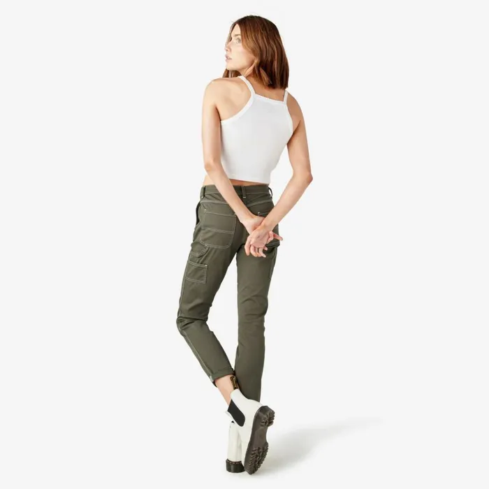 Women039s Slim Straight Fit Roll Hem Carpenter Pants Olive Green Olive Green og Women Dickies Carpenter Women039s Slim Straight Fit Roll Hem Carpenter Pants Olive Green Olive Green og Women Dickies Carpenter