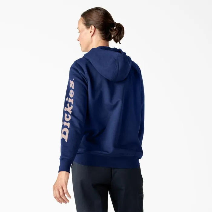 Women039s Water Repellent Sleeve Logo Hoodie Surf Blue Surf Blue fl Women Dickies Hoodies and Sweatshirts