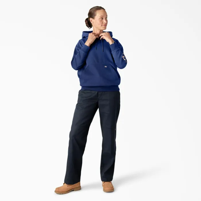 Women039s Water Repellent Sleeve Logo Hoodie Surf Blue Surf Blue fl Women Dickies Hoodies and Sweatshirts