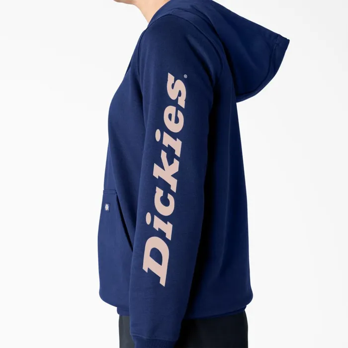Women039s Water Repellent Sleeve Logo Hoodie Surf Blue Surf Blue fl Women Dickies Hoodies and Sweatshirts