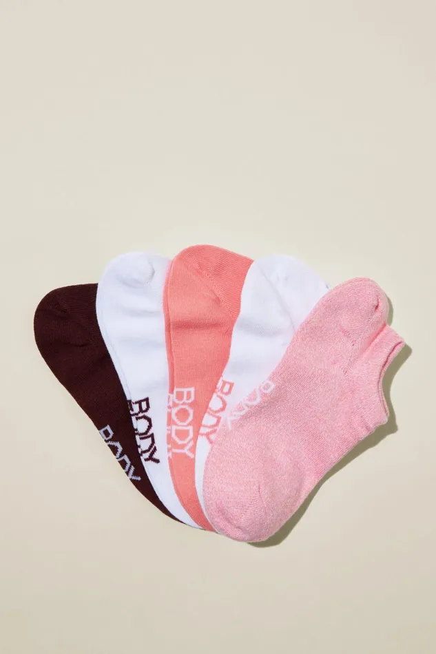 Women Accessories Cotton On Body 5Pk Low Cut Sock Petal Pink Ombre