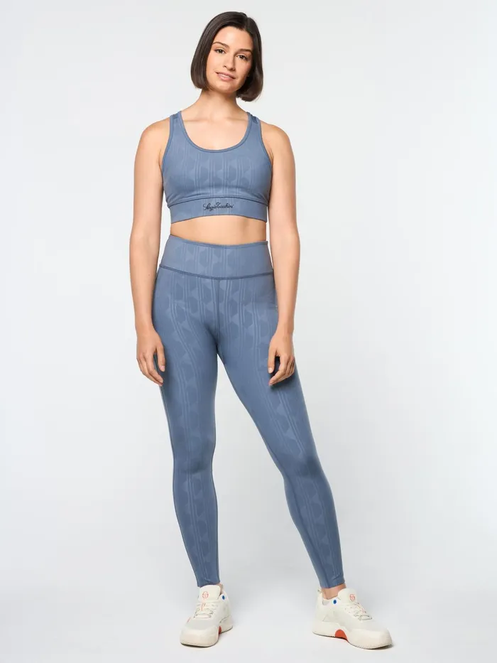 Women Athleisure Sergio Tacchini Viano Printed Sports Bra Grisaille