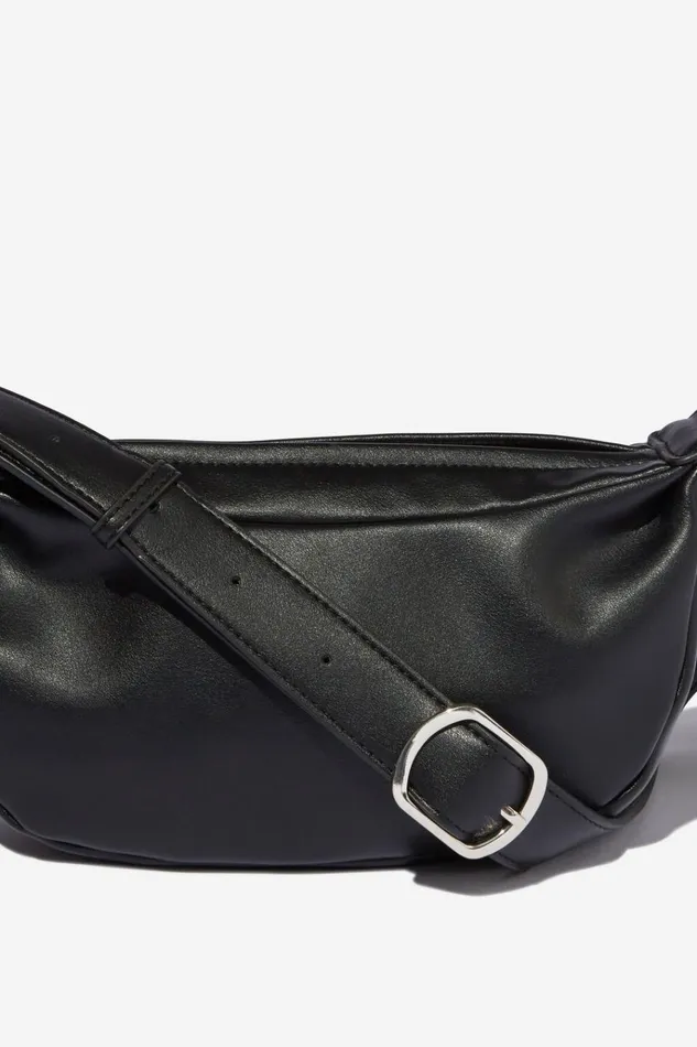 Women Bags and Belts Cotton On Mini Bowie Crescent Bag Black Pu
