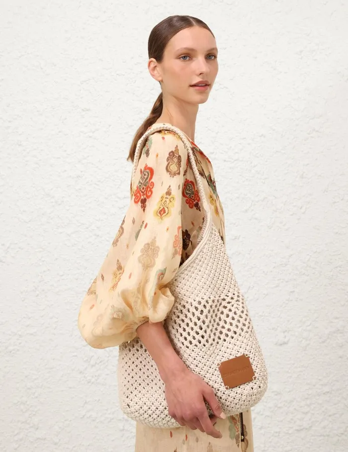 Women Bags Zimmermann Crochet Hobo Off White