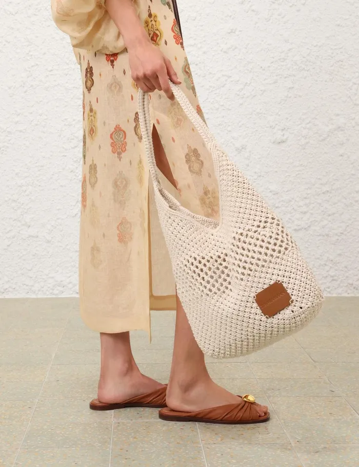 Women Bags Zimmermann Crochet Hobo Off White