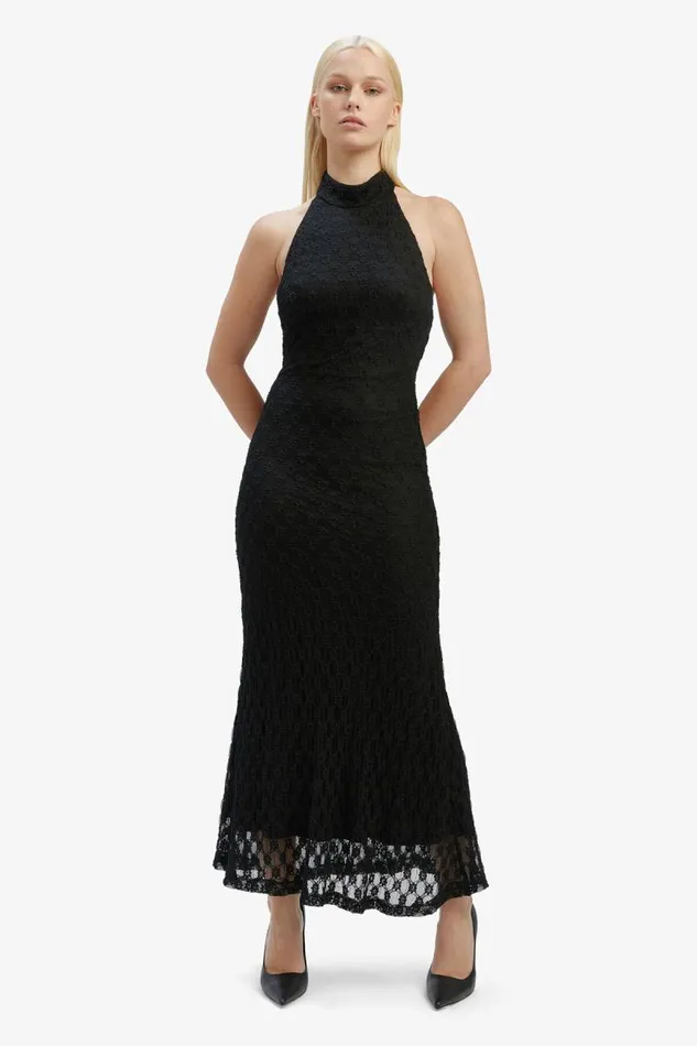 Women Bardot Day To Night Dresses Adoni Ola Lace Midi Dress In Black Women Bardot Day To Night Dresses Adoni Ola Lace Midi Dress In Black