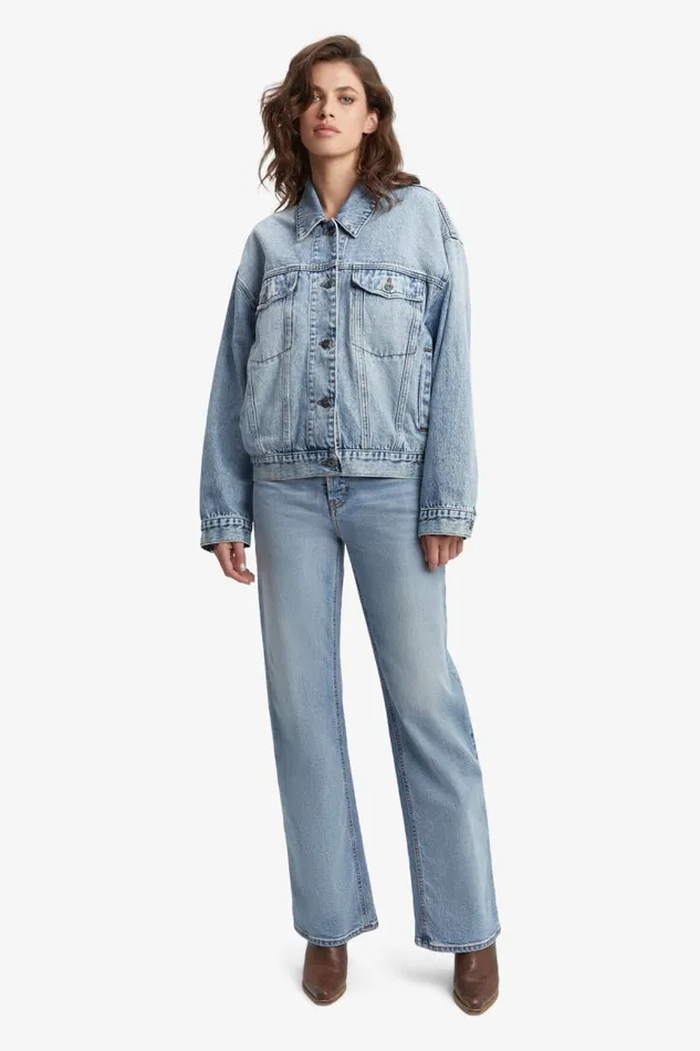 Women Bardot Denim Jackets Relaxed Denim Jacket In Vintage Women Bardot Denim Jackets Relaxed Denim Jacket In Vintage