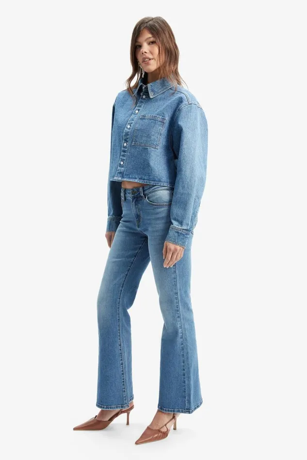 Women Bardot Flare Jean Daxton Low Boot Leg Jeans In Dark Denim Women Bardot Flare Jean Daxton Low Boot Leg Jeans In Dark Denim