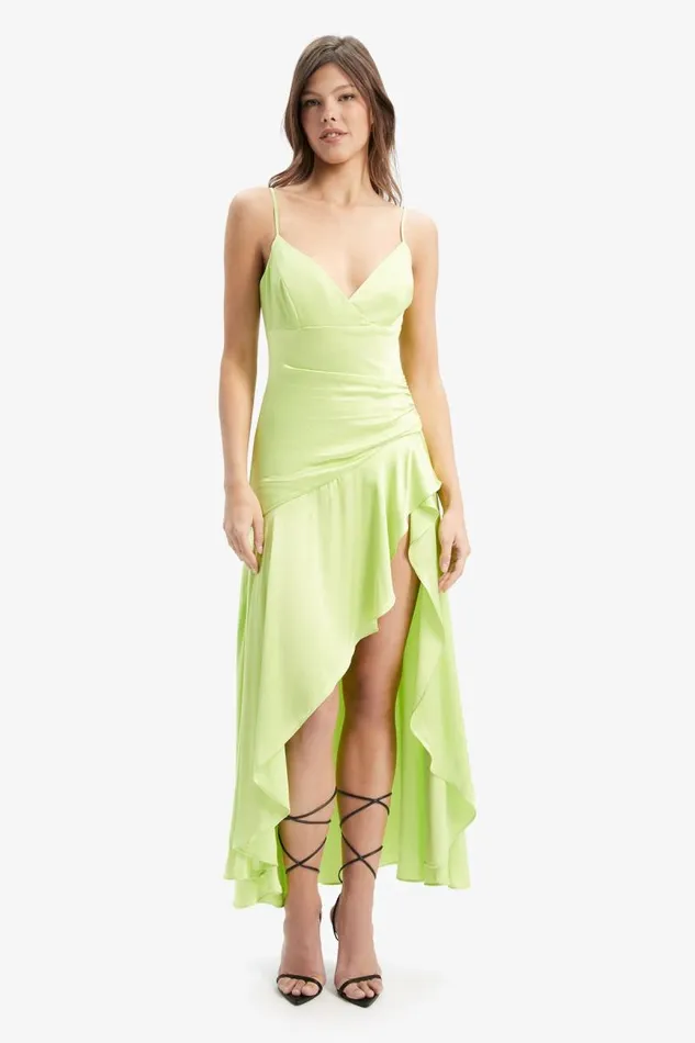 Women Bardot Occasion Dresses Sorella Midi Dress In Lime Women Bardot Occasion Dresses Sorella Midi Dress In Lime