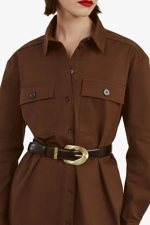 Women Bardot Shirts and Blouses Tybi Cotton Shirt In Chocolate Women Bardot Shirts and Blouses Tybi Cotton Shirt In Chocolate