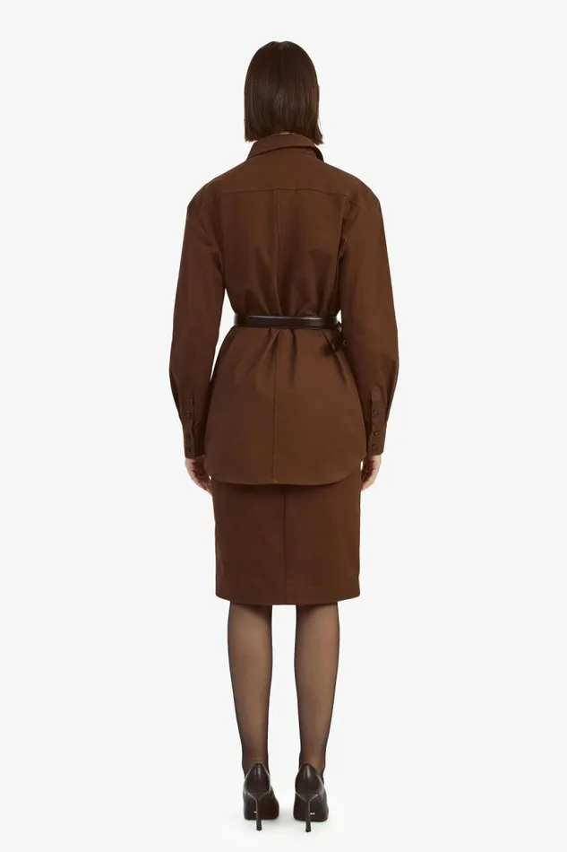 Women Bardot Shirts and Blouses Tybi Cotton Shirt In Chocolate Women Bardot Shirts and Blouses Tybi Cotton Shirt In Chocolate