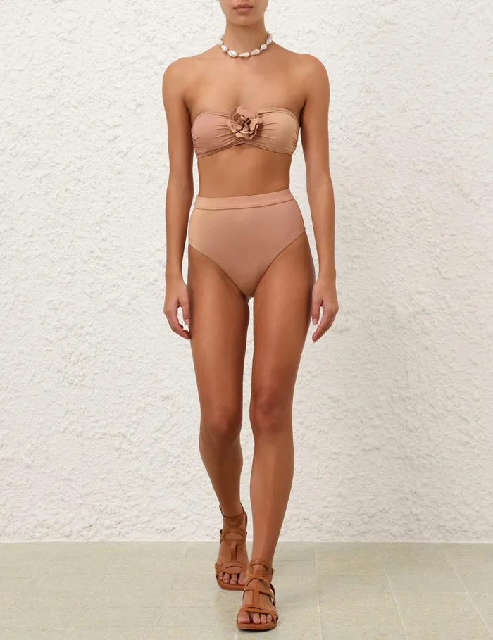 Women Bikinis Zimmermann Everley Metallic Bikini Top Rose