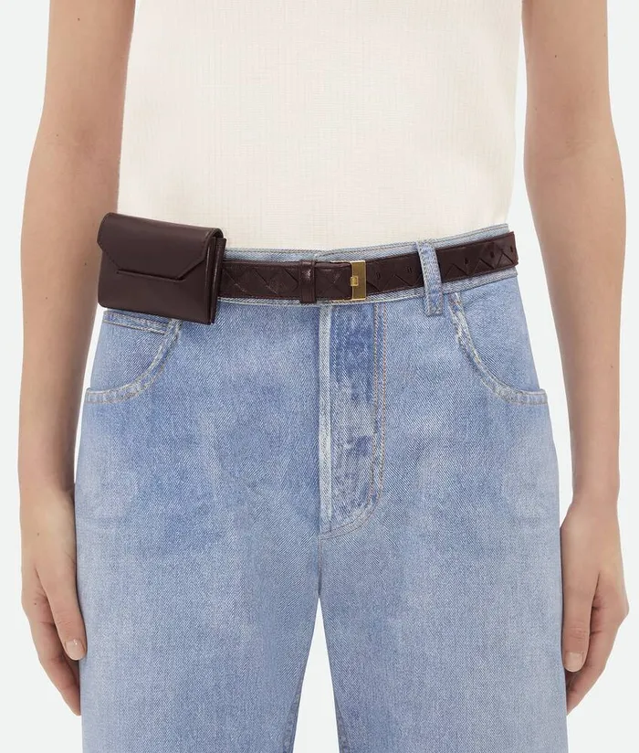Women Bottega Veneta Belts Intrecciato Watch Pocket Belt Fondant