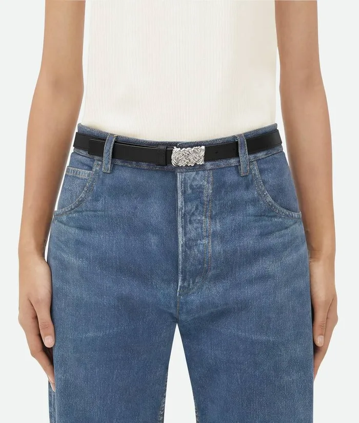 Women Bottega Veneta Belts Intreccio Belt Black